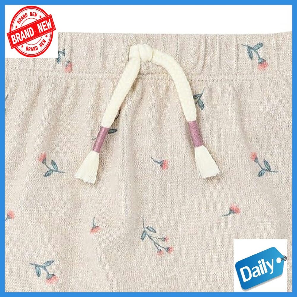 Baby Girl Hacci Top & Pant Set - Soft Peplum Outfit - Size 0-6 - Picture 6 of 8